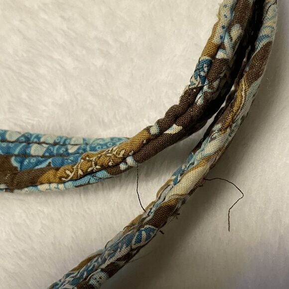 Vera Bradley Brown & Blue Floral Print Cloth Shoulder Bag / Handbag / Purse - Picture 3 of 10